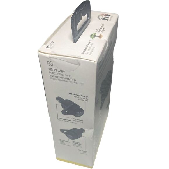 Scosche BTFreq Bluetooth FM Transmitter Dual USB 12W 2.4A – Black (Never Used) - Picture 7 of 8